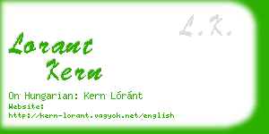 lorant kern business card