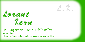 lorant kern business card